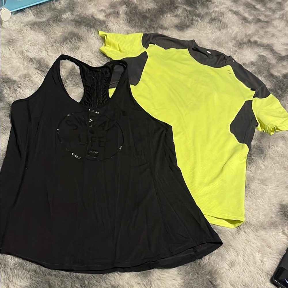 Lot of 2 Lululemon active tank top shirts size XL